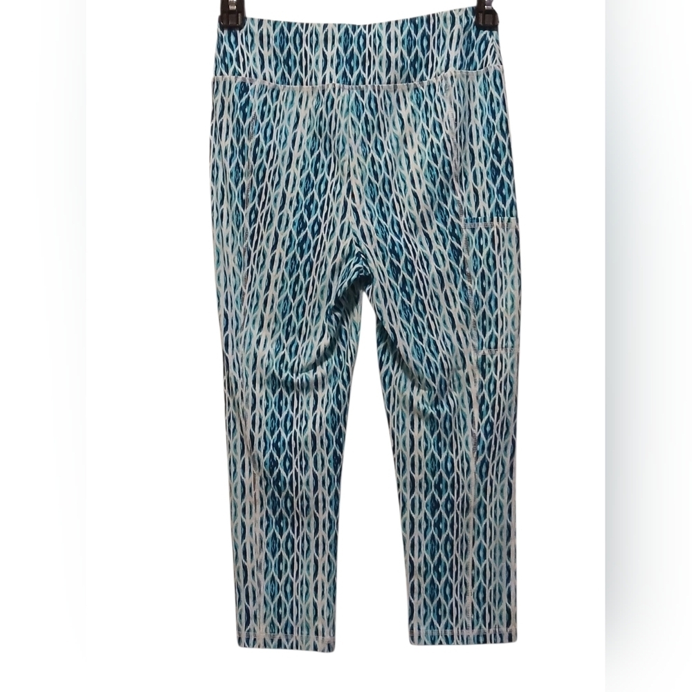Chico's - Weekends Turquoise & Blue Pull On Leggings, Media Pocket, Size 0 - Picture 7 of 10